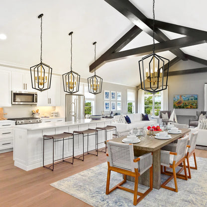 4 Light Luxury Chandeliers Farmhouse Industrial Pendant Lighting Classic Lantern.