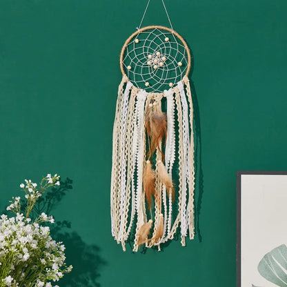 5-piece large Dream Catcher, handcrafted Moon Dream Chaser, Bohemian wall, Bedside decoration