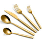 Stainless Steel, 30-Piece Silverware Set for 6, Modern Elegant Utensils, Dishwasher Safe.