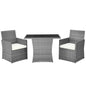 3 Pieces Patio Rattan Furniture Set, Outdoor Wicker Conversation Set.