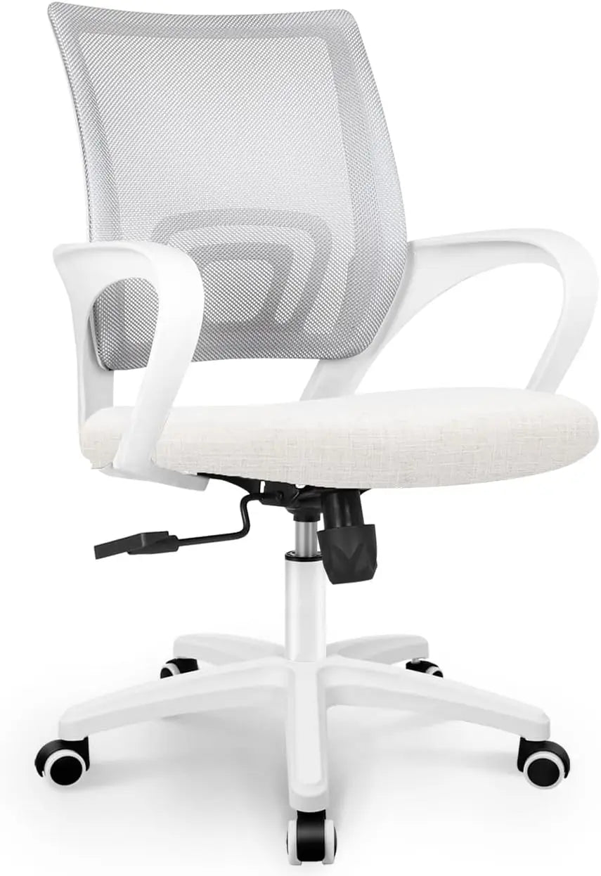 NEO CHAIR Black Mesh Gaming Office Chair Mid Back Lumbar Support Adjustable Height, Swivel.