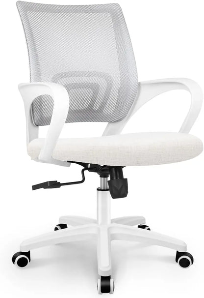 NEO CHAIR Black Mesh Gaming Office Chair Mid Back Lumbar Support Adjustable Height, Swivel.