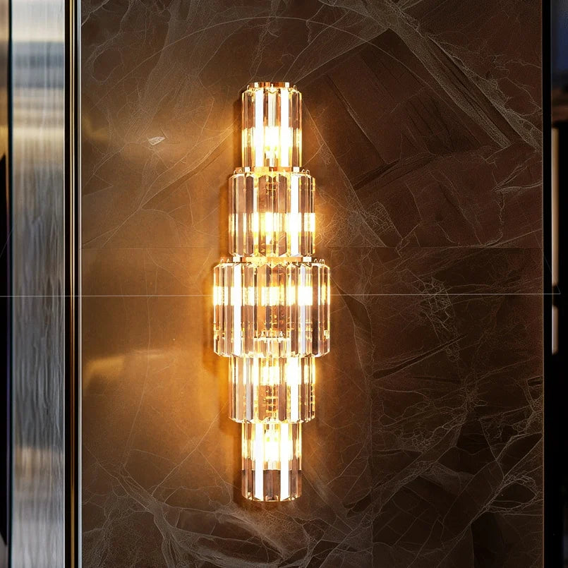 Modern Crystal Wall Lamp 3-Layer Wall Crystal Sconce Light, Led Corn Lights.