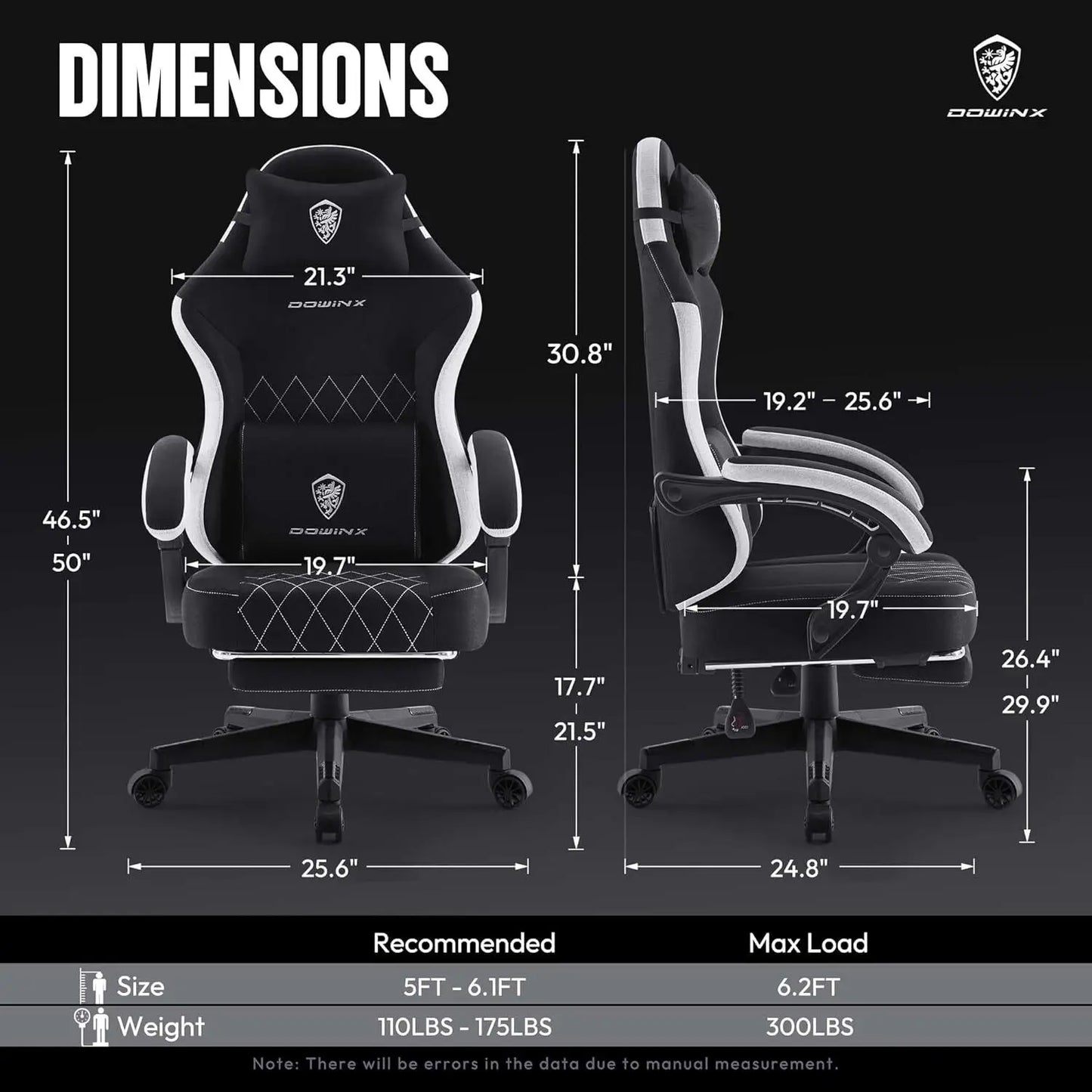 Dowinx Fabric Gaming Chair Ergonomic Computer Chair with Footrest