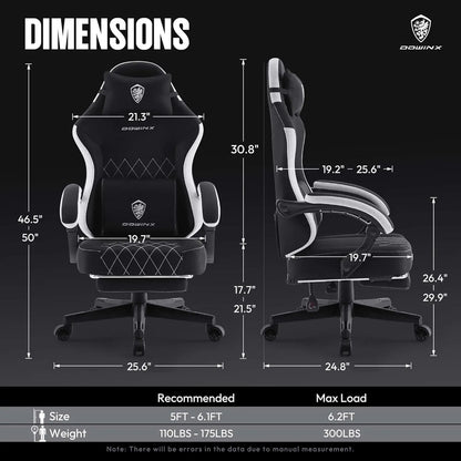 Dowinx Fabric Gaming Chair Ergonomic Computer Chair with Footrest