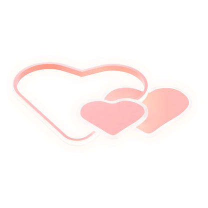 Heart-Shaped LED Ceiling Lamp with Remote Control, Adjustable Color Temperature.
