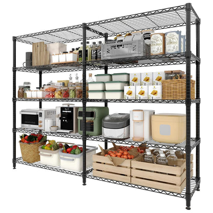 Heavy Duty Storage Shelves 4/5 Tiers Metal Shelving Unit Adjustable Organization Pantry Shelves.
