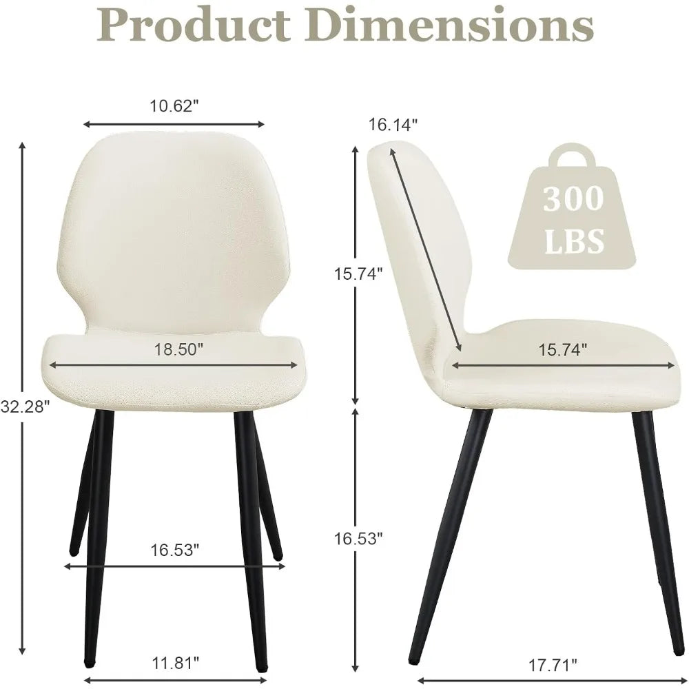 Leather Dining Chairs Set of 4, Mid Century Modern Dining Chairs Upholstered Chairs.