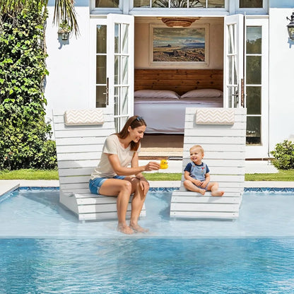 Pool Lounge Chairs Set of 2, Pool Lounge Chairs up to 10-Inches of Water, with Headrest.