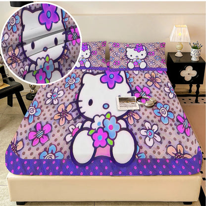 Sanrio Hello Kitty elastic Bed Sheets, Soft, warm velvet bedspreads, mattress covers, bed sheet protectors