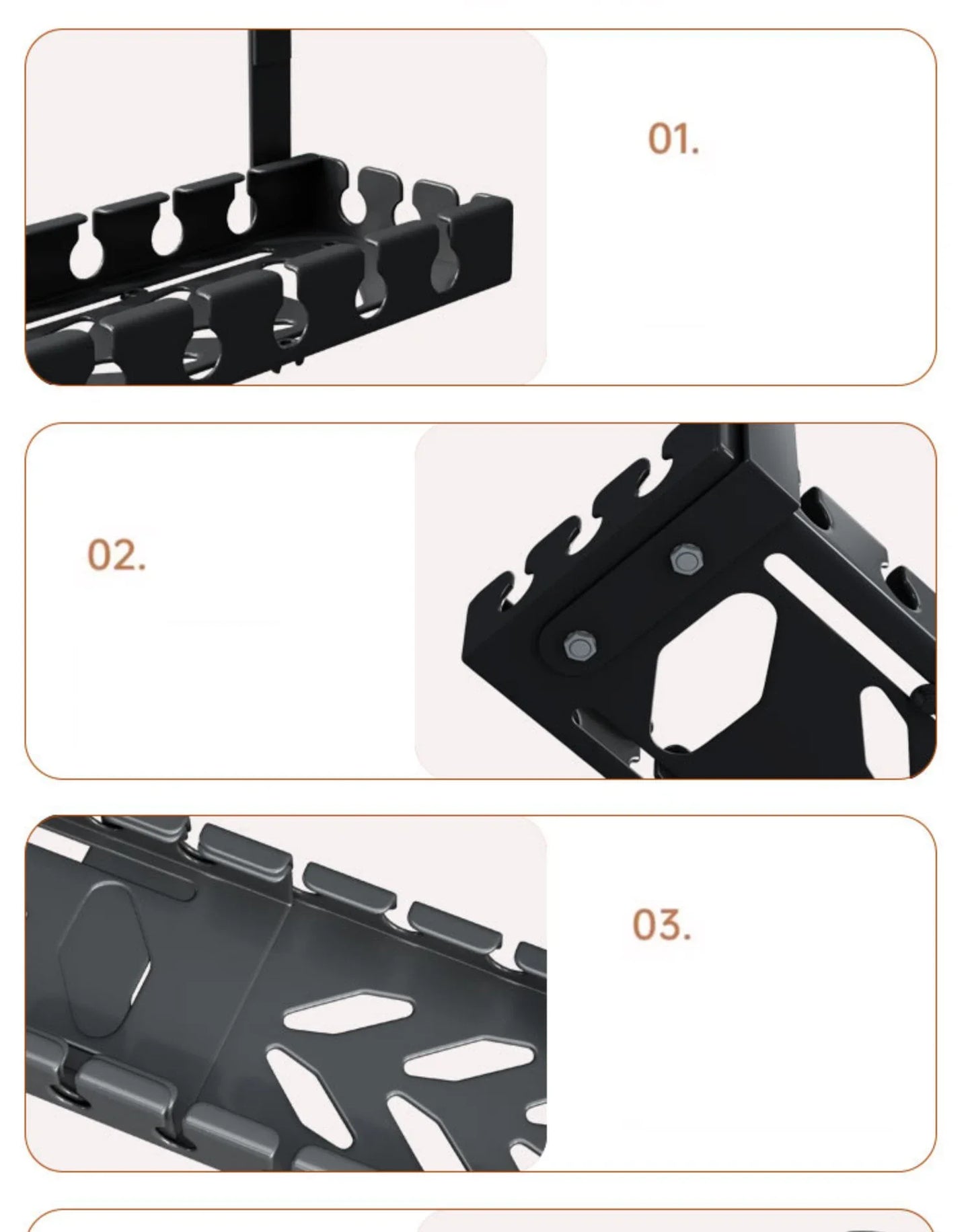 Desk Cable Management Cable Tray for Wire Organizer, PC Computer Cord Rack in Office
