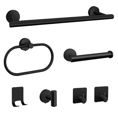 Bathroom Hardware Set 7Pcs Bathroom Towel Rack, Hand Towel Bars Toilet Paper Holders, Towel Rings, Robe Hooks