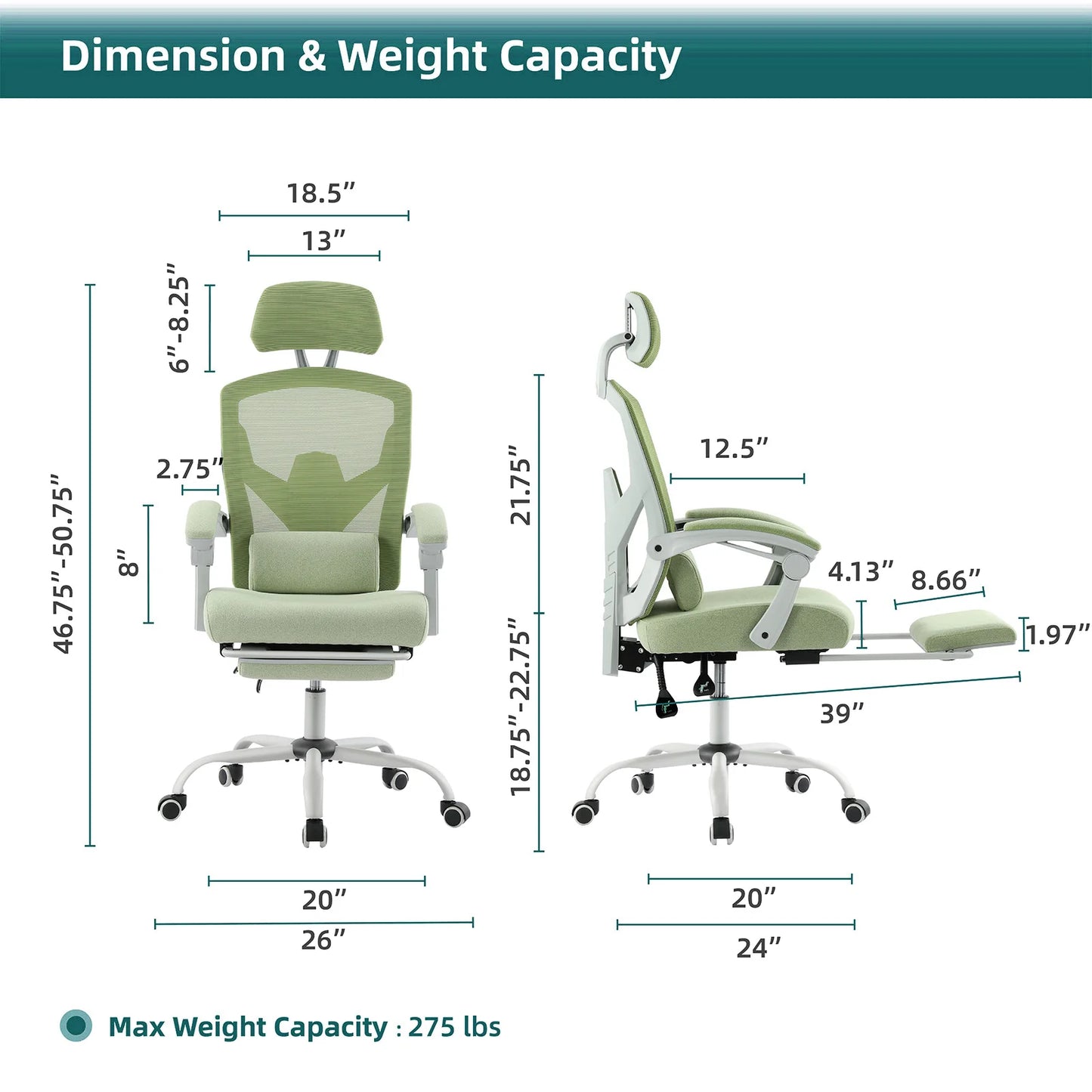 Ergonomic Reclining High Back Mesh Rocking Gaming Chair.