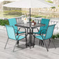 Patio Dining Set 5 Pieces, All Weather Outdoor Furniture W/ 30"x30" Table and 4 Stackable Chairs.