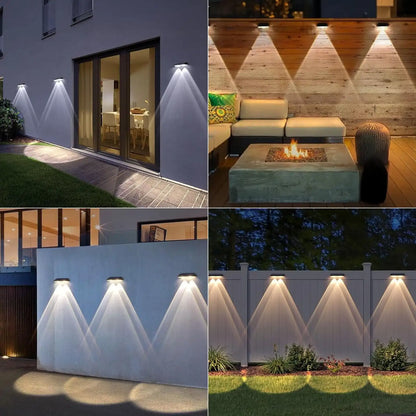 Solar Fence Lights Outdoor- Waterproof 3 Mode Solar Deck Lights for Outside, Patio Stair and Wall (6 pack)