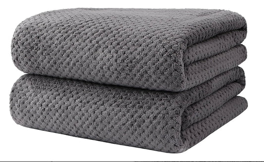 Bath Towel Set Pack of 2, Microfiber Ultra Soft Highly Absorbent Bath Towel, Lightweight and Quick Drying.