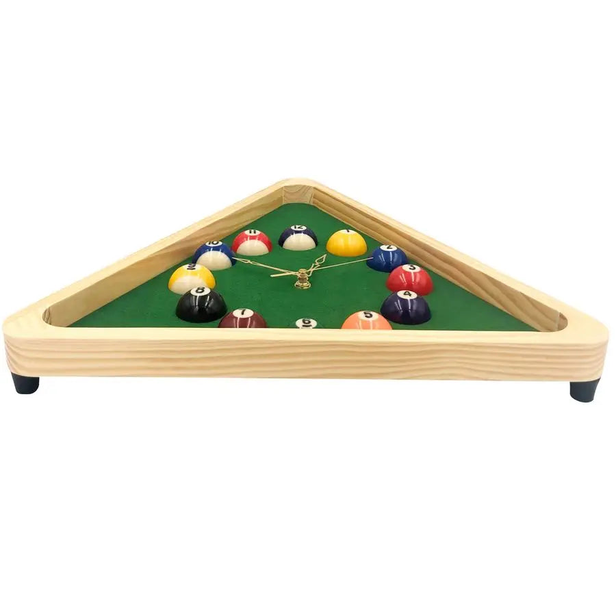 Billiards Pool Ball Clock 14Inch Triangle Pool Table Cool Wall Clock.