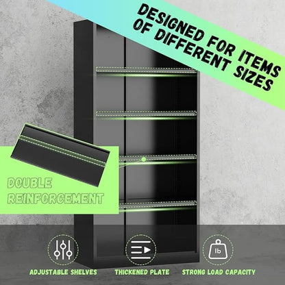 Metal Garage Storage Cabinet, Locking Doors & Adjustable Shelves Tall Storage for Home