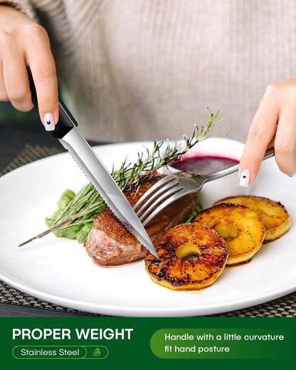 72 Pcs Stainless Steel Silverware Set for 12 with Steak Knives, Dishwasher Safe.