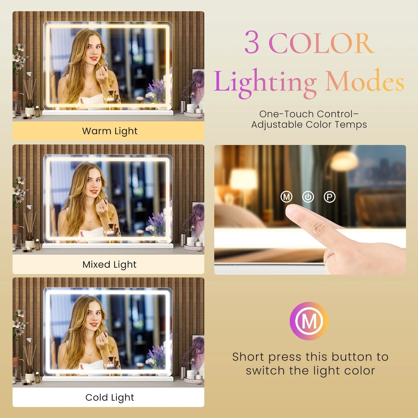 LED Vanity Mirror with Lights and Aluminum Frame