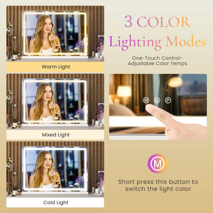 LED Vanity Mirror with Lights and Aluminum Frame