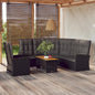 XL 3 Piece Patio Lounge Set with Cushions Black Poly Rattan.