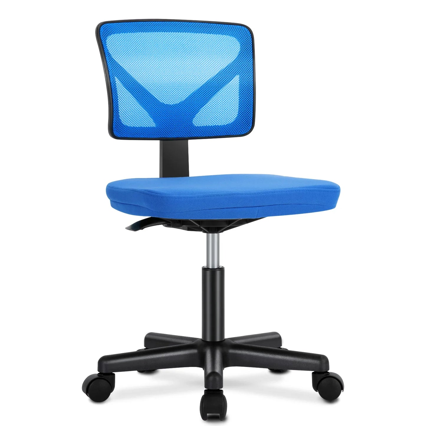 Mesh with Lumbar Support Armless Office Chair Low Back with Wheels Adjustable Height, Rolling Swivel Computer Chair