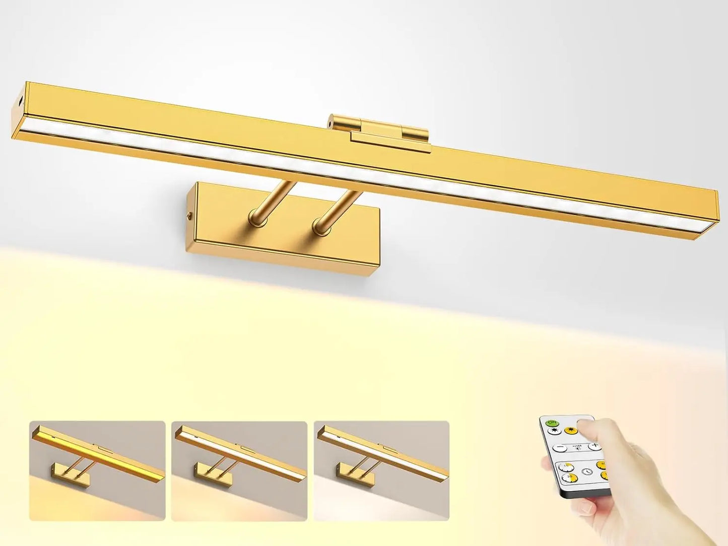16in Wireless Art Light for Paintings CCT Dimmable Recharging, with Remote Control.