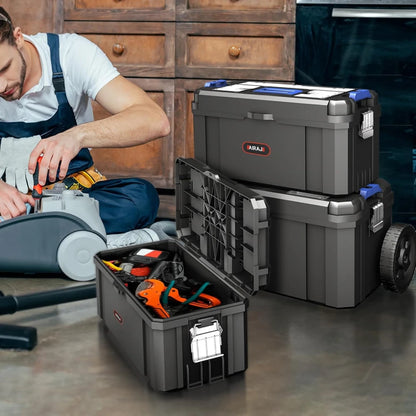 3 in 1 Rolling Toolbox with Wheels, 17/19/21 Inch for Garage Storage.