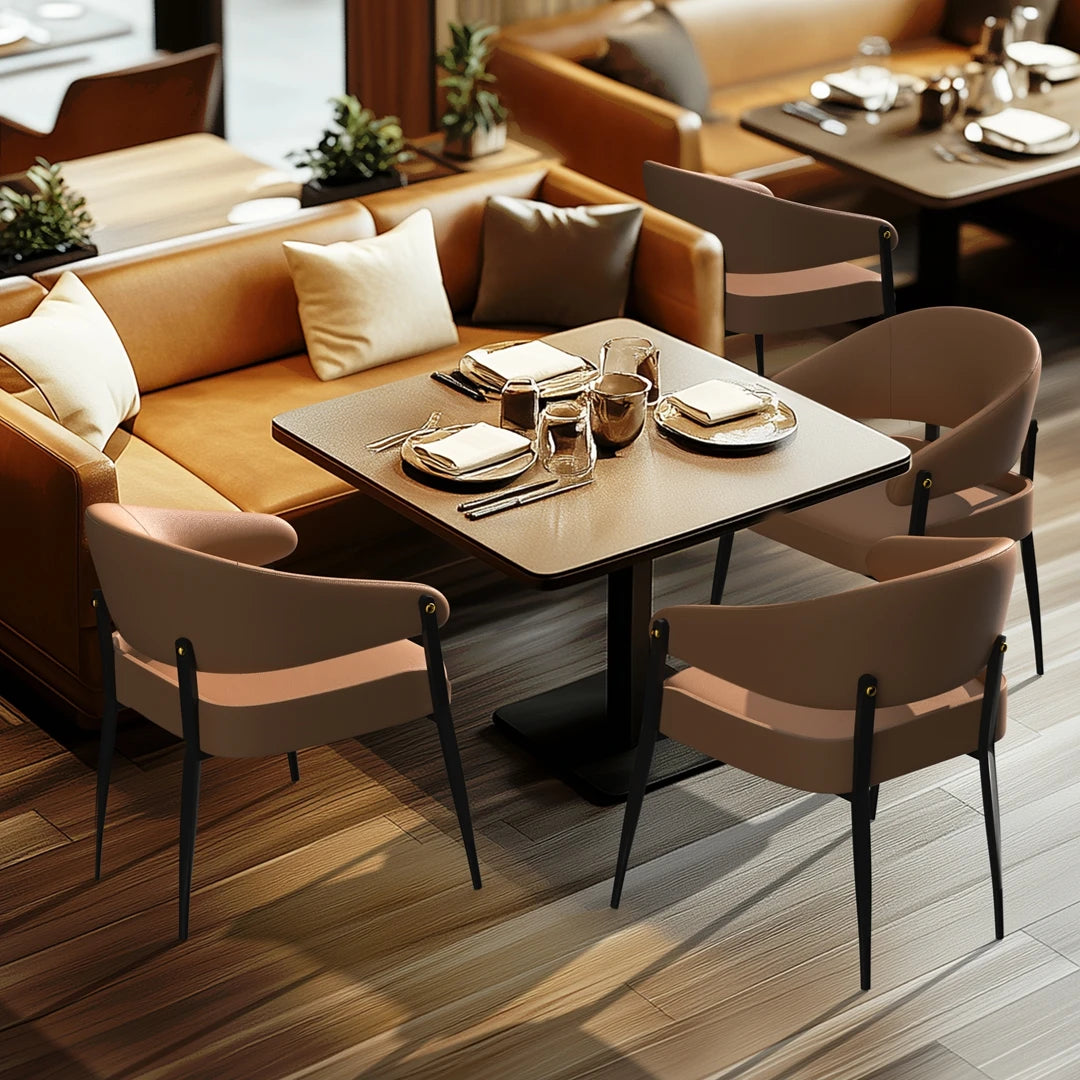 2-Piece Luxury Dining Chairs Microfiber Leather Padded Seat Modern for Home Office & Dining Room