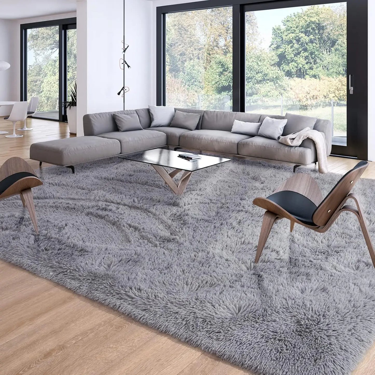 Soft Modern Indoor Large Shaggy Rug for Living Room Bedroom, Non-Slip Plush Fluffy.