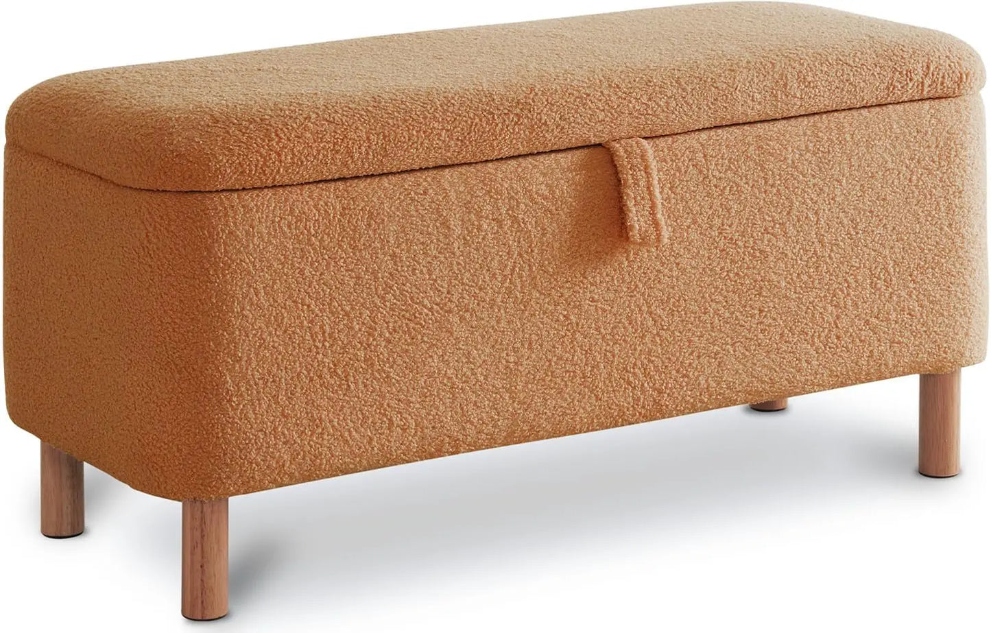 Storage Ottoman Bench for Bedroom end of Bed, Sherpa Upholstered Shoe Seat Storage.