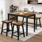 Dining Table Set for 4, Counter Height Table and Chairs Set of 4, Wood Kitchen Set with Bench, Rectangular.