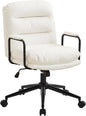 Leather Home Desk Chair, Comfortable Executive Office Chair with Wheels, Adjustable Height.