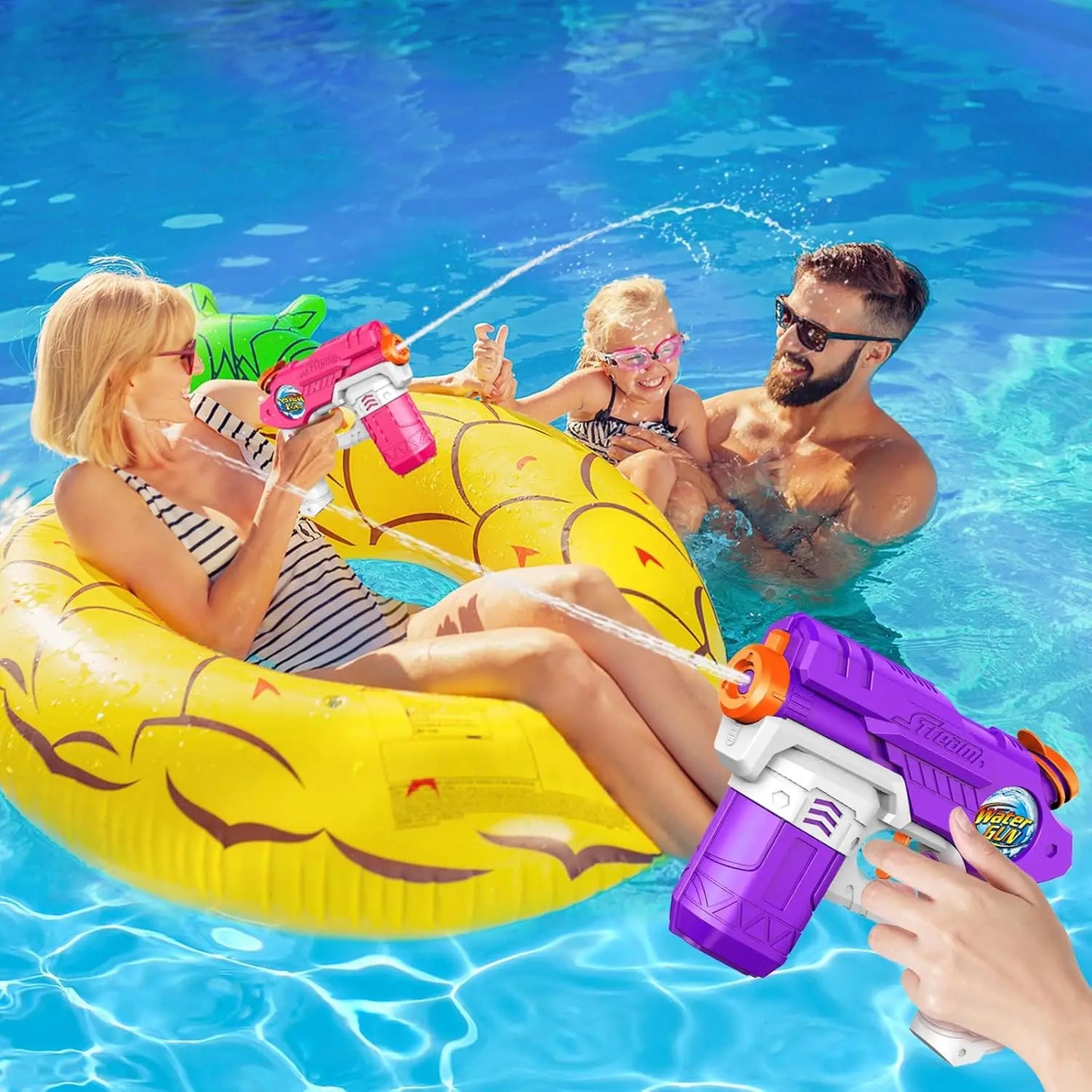 6-Pack Water Guns for Kids and Adults, Long Range Squirt Toys for Pool Fun
