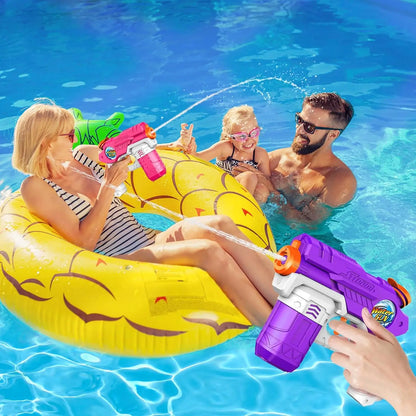 6-Pack Water Guns for Kids and Adults, Long Range Squirt Toys for Pool Fun