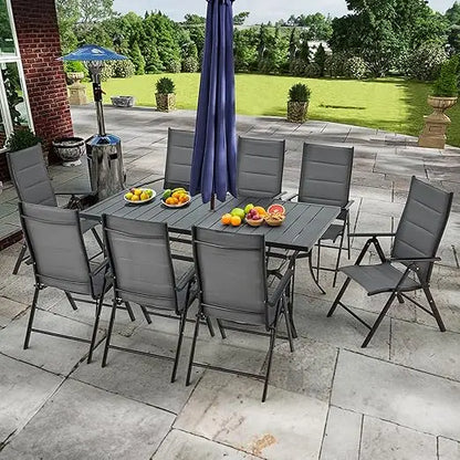 5/7/9-Piece All-Weather Rattan Patio Dining Set with 60" Wood Tabletop & Umbrella Hole.