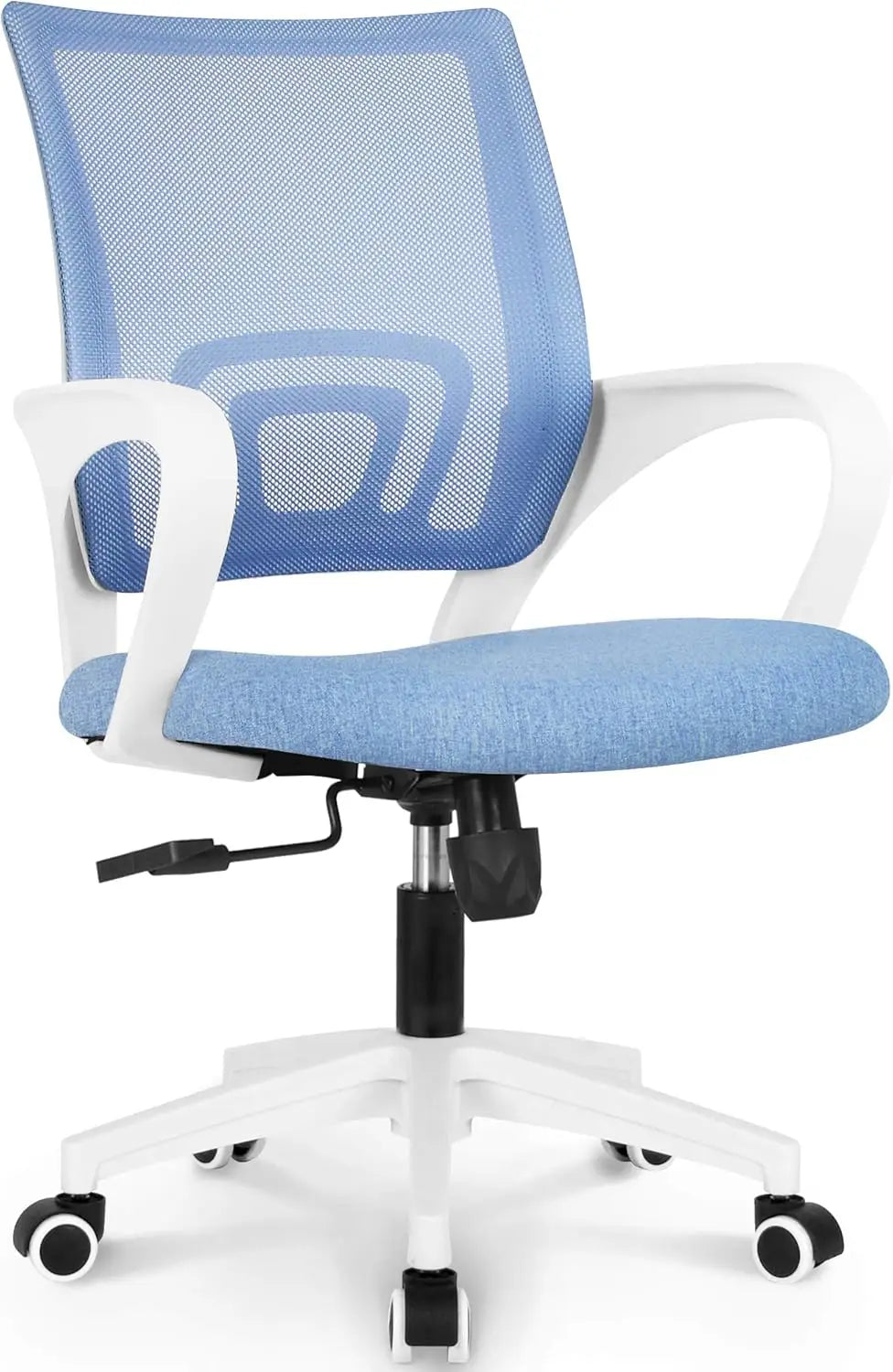 NEO CHAIR Black Mesh Gaming Office Chair Mid Back Lumbar Support Adjustable Height, Swivel.