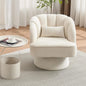 360° Swivel Barrel Accent Chair Modern Round Armchair & Plush Padding Velvet Fabric Upholstered.