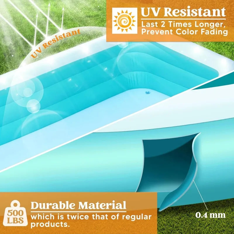 JOYFY Inflatable Pool with Seats, Full-Sized Inflatable Swimming Pool for Summer time.