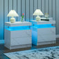 Nightstand Set of 2 LED Nightstand with 2 Drawer, Bedside Table, Customized.