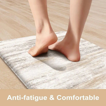 Anti Fatigue Kitchen Mats for Floor 2 Piece, Cushioned Abstract Kitchen Rugs, Memory Foam.
