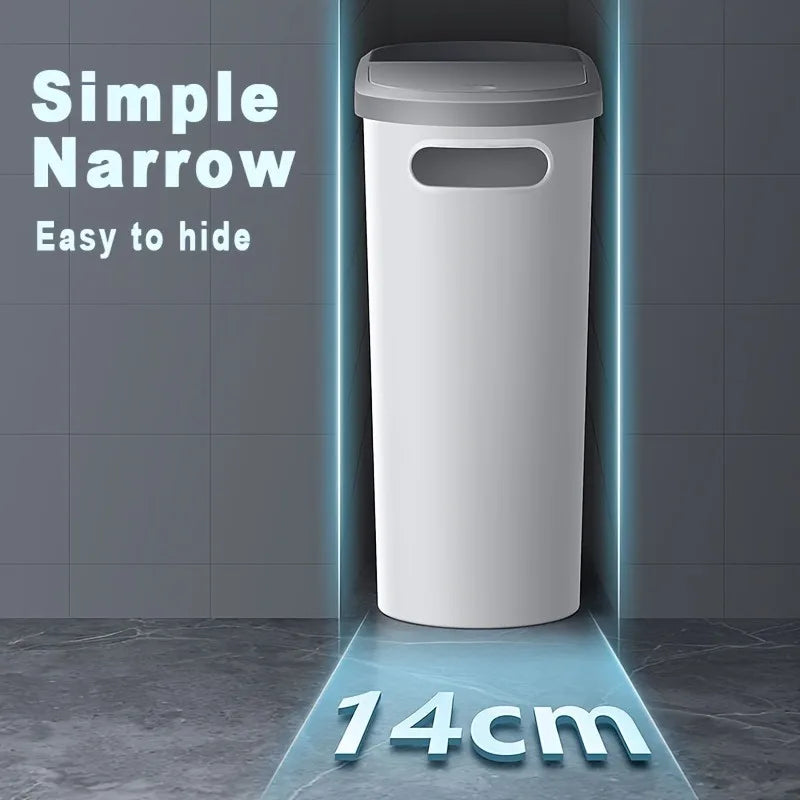 2/1 Pack Bathroom Trash Can, Small Durable Plastic Trash Can, Easy to Clean, Space-Saving.