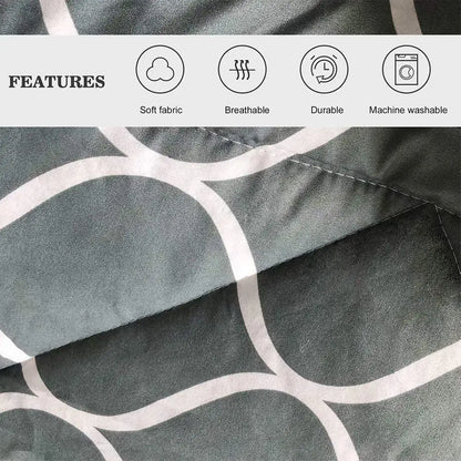 2-Pieces Gray Geometric Polyester Bedding Comforter Set.