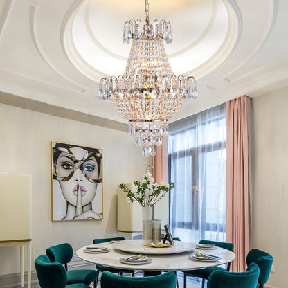 16.9" Luxury Retro Crystal Chandelier European Style Imperial Style Copper.