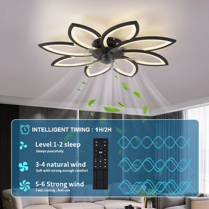 Modern Dining Table LED Lamp Ceiling Fan Light Remote Ventilator Home Lighting.