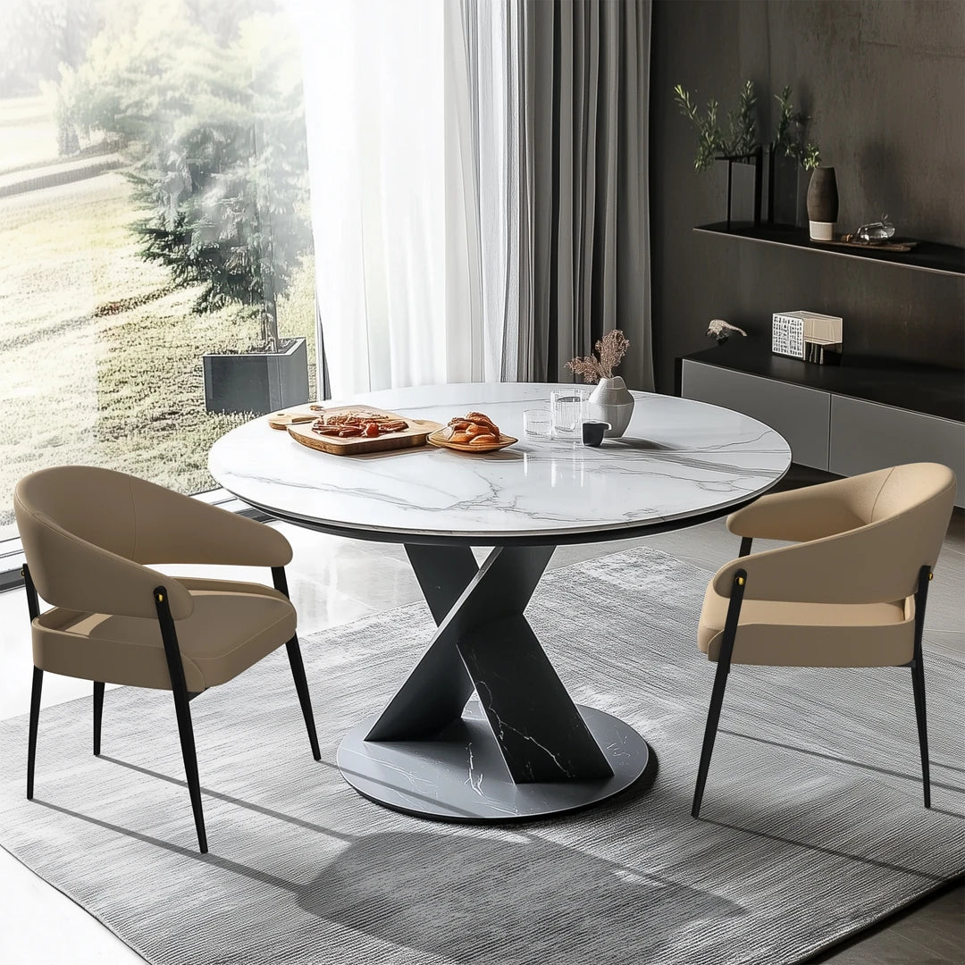 2-Piece Luxury Dining Chairs Microfiber Leather Padded Seat Modern for Home Office & Dining Room
