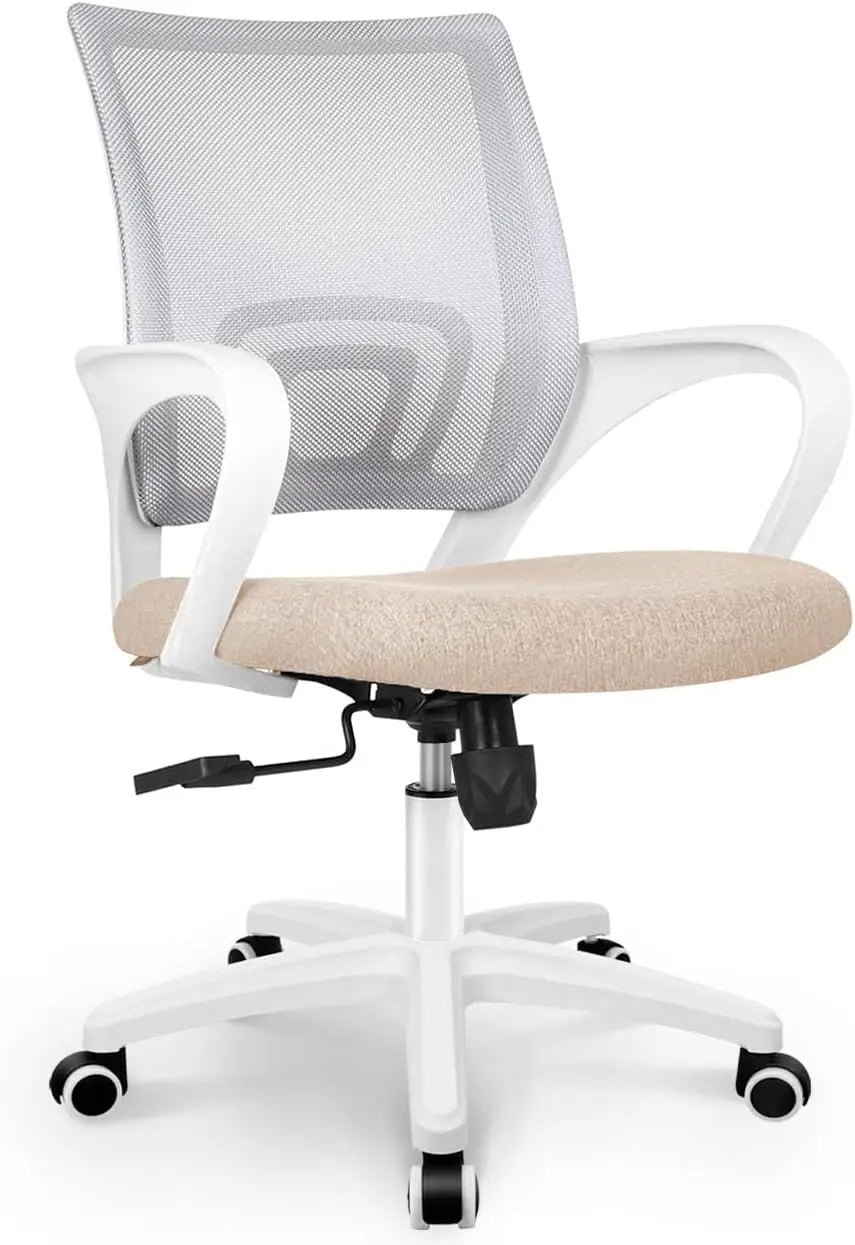 NEO CHAIR Black Mesh Gaming Office Chair Mid Back Lumbar Support Adjustable Height, Swivel.
