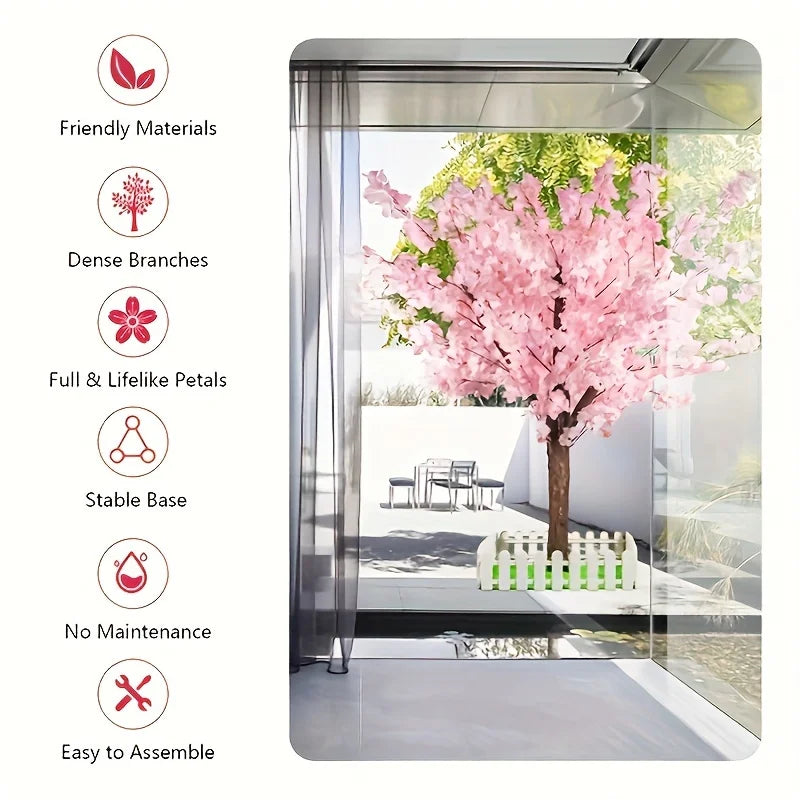 Artificial Cherry Trees Indoor Decor: Handmade Natural Fake Cherry Blossom Tree.