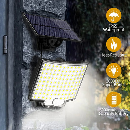 Solar Outdoor Lights - LED Motion Sensor Light with Remote Waterproof Security Flood Light for Garage, etc.